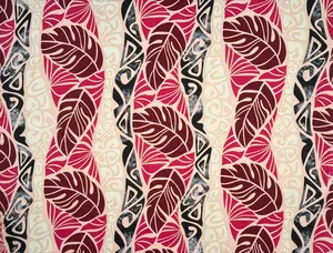 Monstera Tribal Print Polyester Glitter Fabric | Islands Fabric