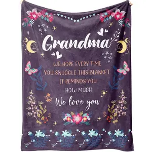 Grandma Blanket Gifts - 60' x 80' - Birthday for Grandma from Grandkids