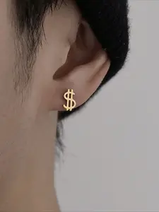 A Pair of Personalized and Fashionable Instagram Style USD International Currency Symbol Stainless Steel Unisex Earrings, Suitable for Parties To Wear