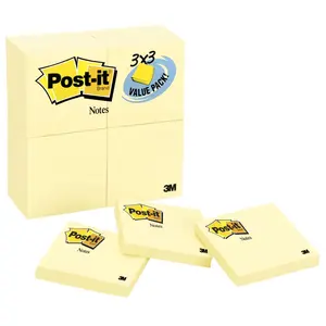 Sticky note  Notes 3 X 3 in Canary Yellow 90 Sheets & Pad-24 Pads