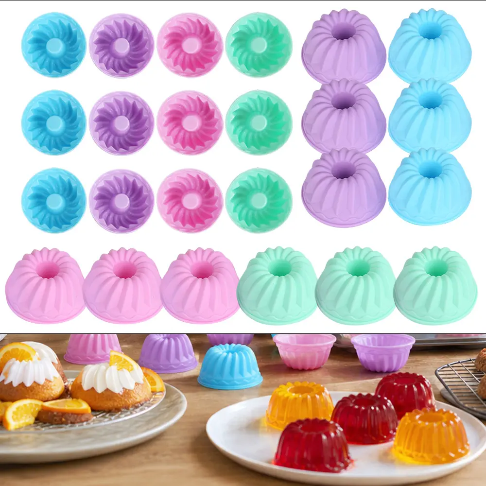 24Pcs Food Grade Silicone Pumpkin Baking Cups - Nonstick Cupcake Liners, Bake Pans for Jelly, Muffins, Birthday Festive Party Dessert Prep (Home & Party Supplies)