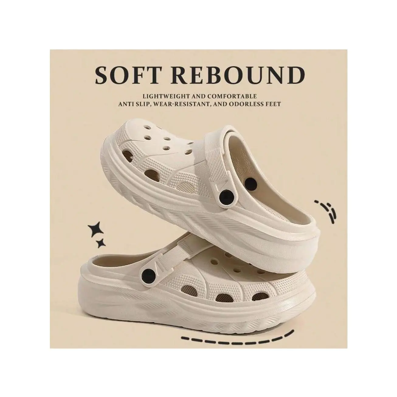 Heavy-Duty Slip-On Sandals, Women's Summer Outdoor Thick Sole Platform Beach Shoes, Anti-Skid Slippers Couples, Aesthetic