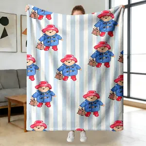 Paddington Bear Classic Flannel Blanket, Soft and Warm, Perfect for Bed, Sofa, Office, Camping, Travel, Ideal Gift