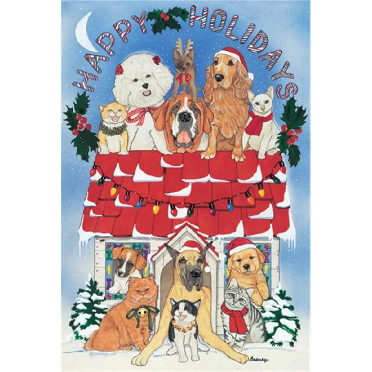 Pipsqueak Productions Quality Cello-Packaged Holiday Boxed Cards - Mixed Dog and Cat Designs, Gift-Friendly, Includes Envelopes