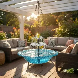 Suspension Bird Feeder, Outdoor Decorative Bird Bath, Balcony Garden Bird Bowl, Perfect for Attracting Birds, Enhance Your Outdoor Space