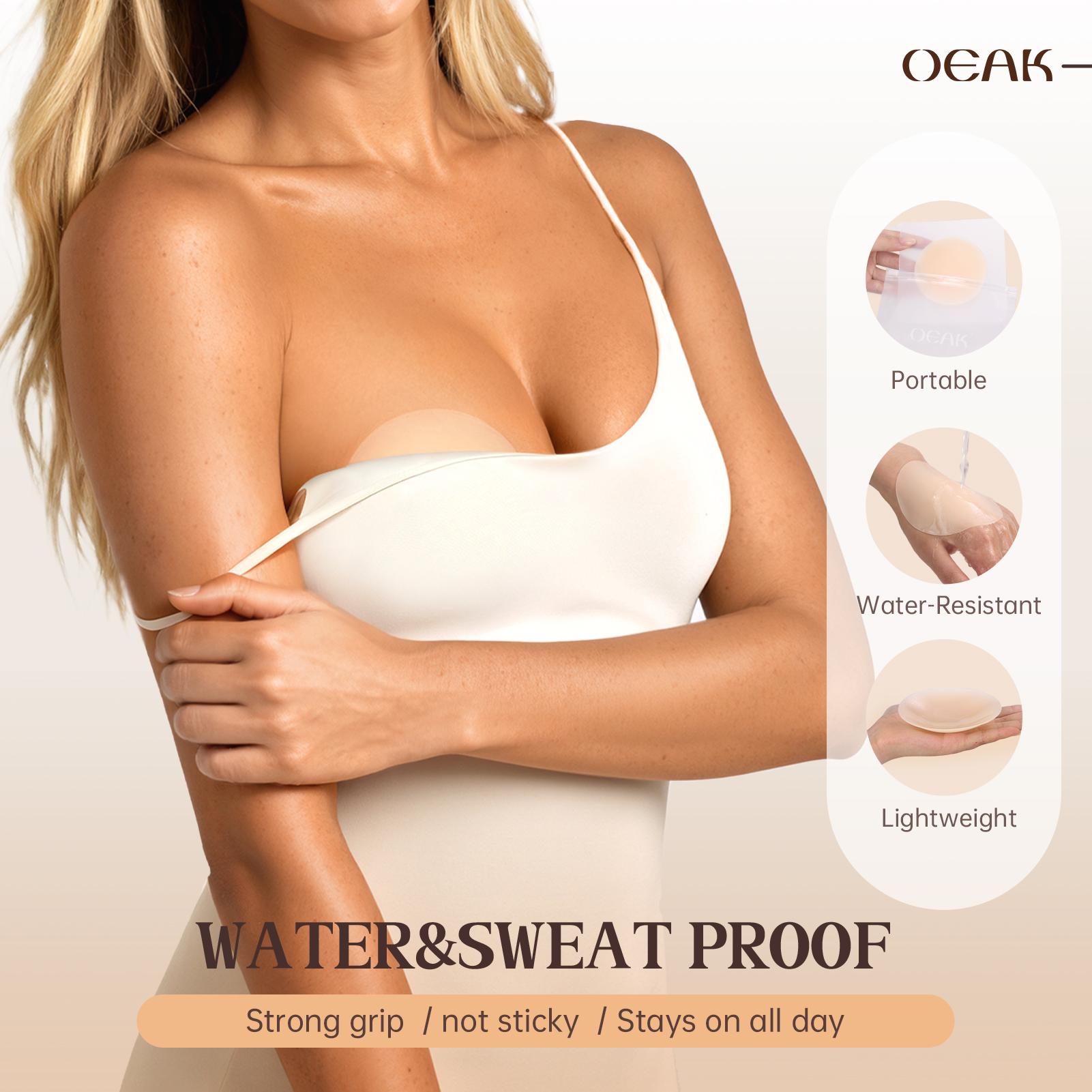 OEAK Nipple Covers for Women Reusable Adhesive Pasties Invisible Seamless Soft Water Resistance Self-Adhesive Chest Stickers