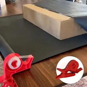 2pcs/set Plastic Christmas Gift Wrapping Tool Set, Manual Tape Dispenser and Paper Cutter, No Electricity Needed, for Office and Holiday Presents, Cutting Supplies