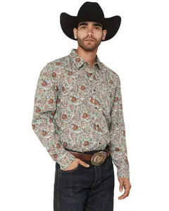 Gibson Trading Co Men's Men'S Retro King Floral Print Long Sleeve - Gmsu26w29-Ltbl