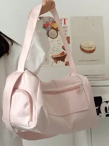 Stylish and simple solid color, large capacity, multi-pocket duffel bag, travel bag/gym bag, Athletic Bag, Casual Sports Bag, can be worn on the shoulder, crossbody, or carried by hand. Can be placed inside a suitcase, suitable as a gift.