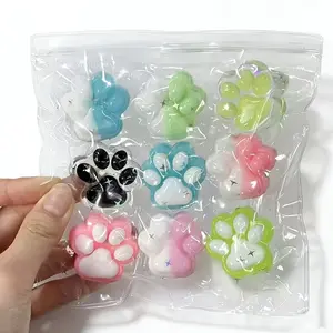 4pcs Squishy Cat Paw Sensory Toys | Random Color Styles, Easter Basket Stuffers For Kids, Novelty Cute Things, Stress Relief Fidget Toys, Made Of Plastic