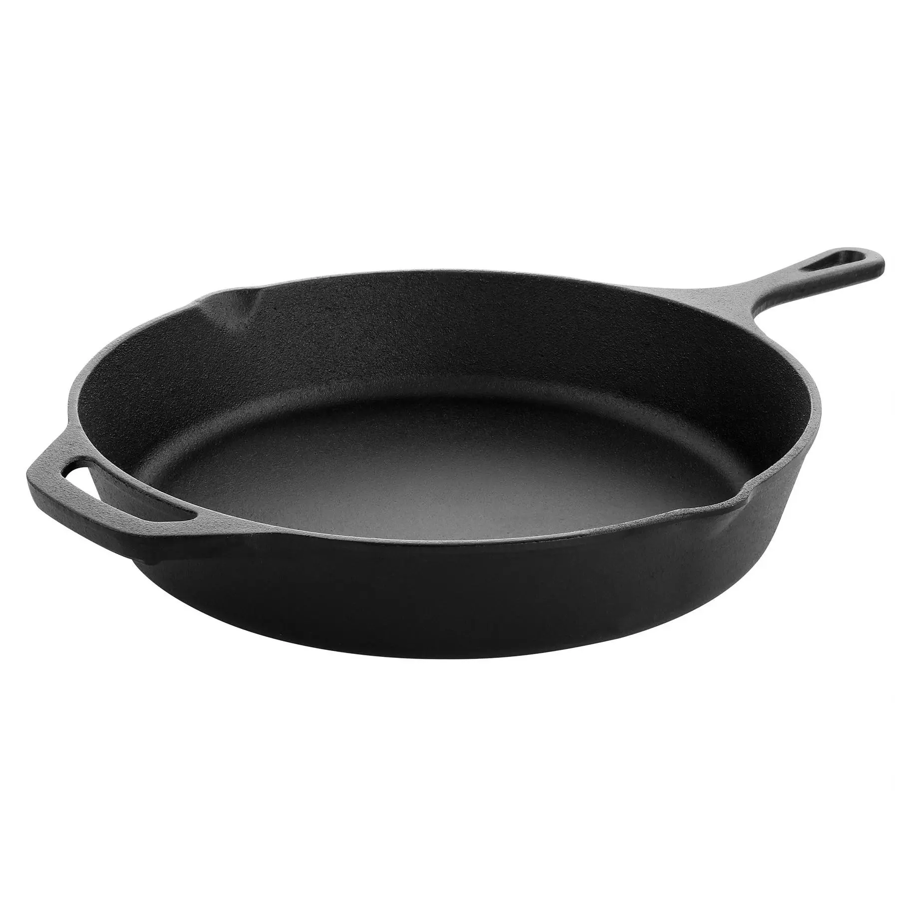 MegaChef 12 inch Round Seasoned Cast Iron Fryin g Pan in Black MegaChef 12 inch Round Seasoned Cast Iron Fryin g Pan in Black