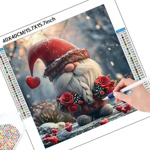 Cartoon Gnome Pattern DIY Diamond Arts Colorful Painting Kit without Frame, DIY 5D Diamond Arts Colorful Painting Kit, Wall Art Decor for Home, Diamond Painting Kits