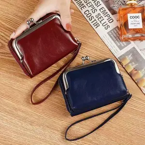 Women’s 4-Inch Vintage Coin Purse - Trendy Minimalist Wristlet Mini Clutch with Zipper, Kiss Lock Closure, Retro Small Frame Pouch, Lightweight Compact Wallet for Daily Use, Travel, Trendy Minimalist Purse