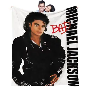 Michael Jackson pattern, suitable for daily holiday birthday gifts for children and adults, soft, warm and lightweight plush blanket, suitable for bed, sofa, car, room decoration