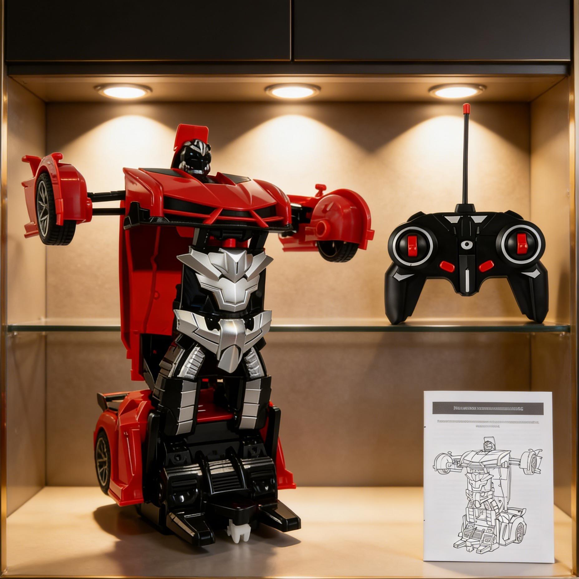 2-in-1 Transforming RC Robot Car - Remote Control Sports Car to Robot Toy with One-Button Deformation, Durable Kids' Toy for Indoor & Outdoor Play