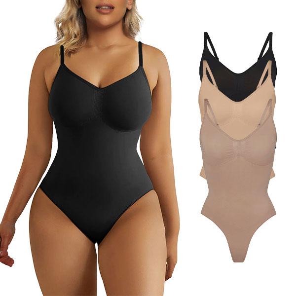 SHAPERX Seamless Bodysuit Tummy Control Shapewear Thong Style Women's Shaping Snatched Body Suit Womenswear Tops Comfort