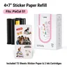 Liene PixCut S1 Dye Sublimation Refill Pack - Dye Subl. 4x7 Inches Sticker Paper (Enhanced Adhesion), 2 Ink Cartridges, 72 Sheets Photo Paper, Waterproof, Cost-Effective Craft Supplies for Adults, Prints (PixCut S1-Only Compatible)