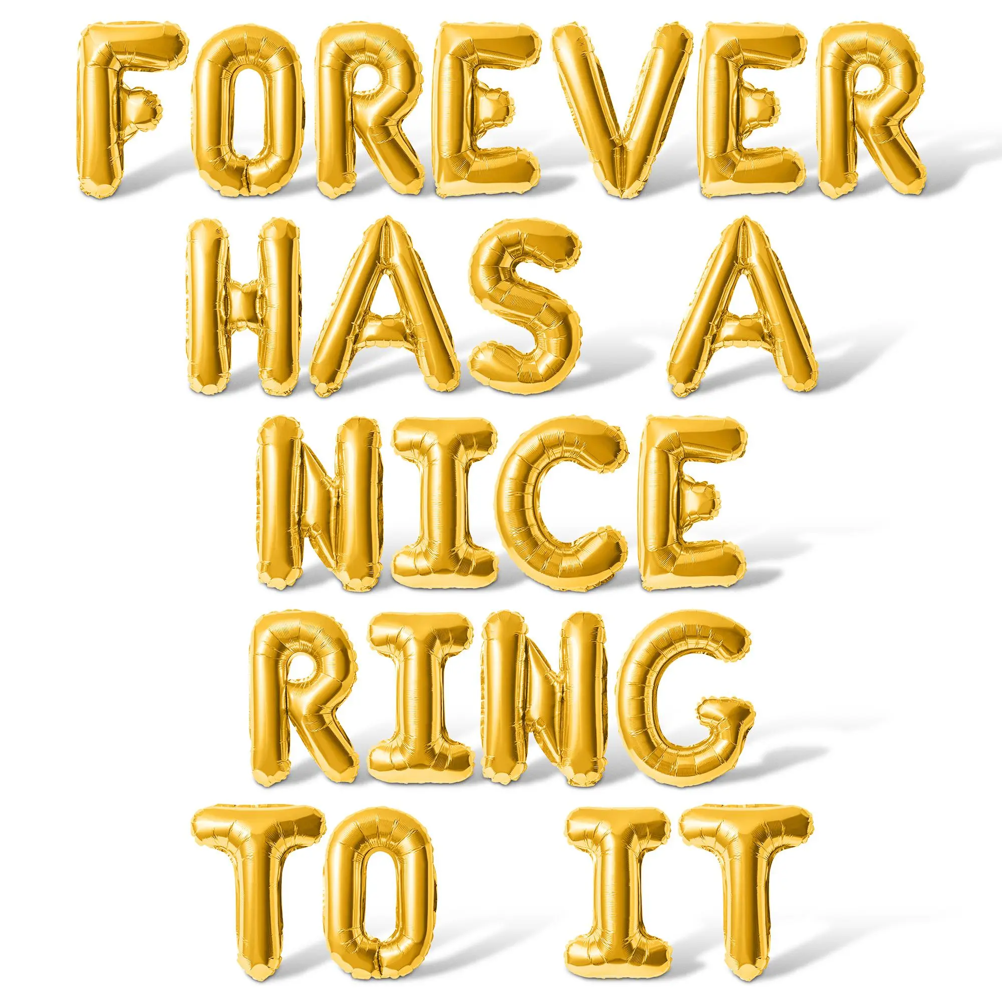 Letter Balloons - FOREVER HAS A NICE RING TO IT 16" Inch Alphabet Letters Foil Mylar Balloon Bachelorette Party Banner