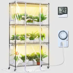 Spring new arrivals Plant Stand with Grow Lights 4 Tiers 180W 59.1" Tall Plant Grow Shelf