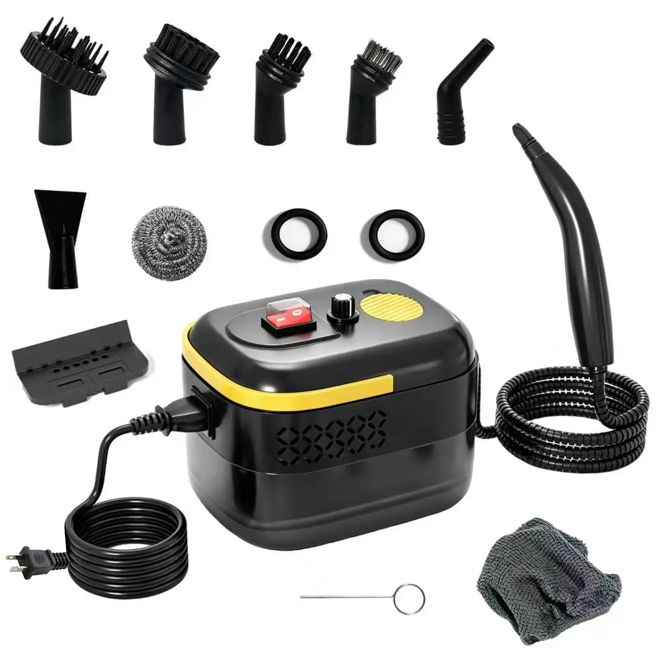 Portable Steam Cleaner with 12-Piece Accessories, 6-Level Adjustable & 15s Fast Heat-Up Handheld Steamer for Home, Tile, Grout, Grease, Car Detailing,sohochic,stockup