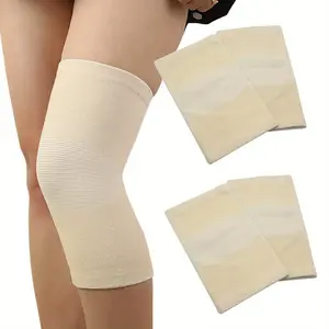 Cotton Knee Sleeves 2 Pairs Pain Relief Compression Knee Brace (skin Colored) Beauty & Personal Care Healthcare Support Tool
