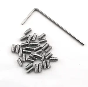 30 count Stainless Steel Guitar Bridge Saddle Height Adjustment Screws with Wrench, M3x6