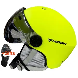 MOON High-Quality PC+EPS Ski Helmet with Lens - Outdoor Sports, and Skiing - Includes Adjustable Strap, Ventilation System, and Ergonomic Design, Ski Helmet for Snowboarding,Best for Christmas Thanksgiving Snowboard Accessory Equipment Helmet Goggle
