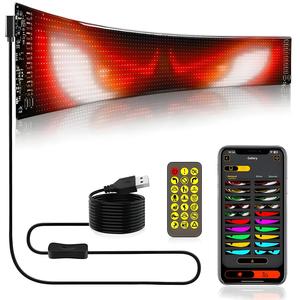 evil eye design led matrix pixel panel light, 1 count rgb car led soft screen decorative light, usb powered remote & app control led light for car home interior window decor