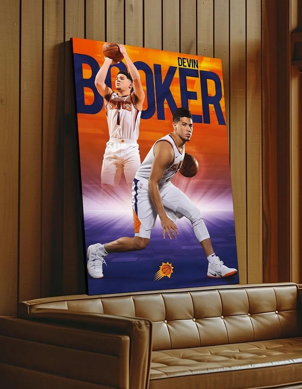 Devin Booker Phoenix Suns Poster Basketball Sports Canvas Print Home Decor Wall Art