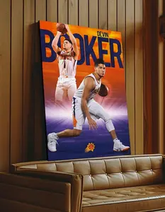 Devin Booker Phoenix Suns Poster Basketball Sports Canvas Print Home Decor Wall Art