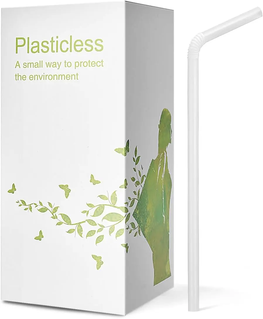 200 Count  -Based Compostable 10.25 in Long PLA Straws-Plasticless Biodegradable Bendy Drinking Straws-A Fantastic  Alternative to Plastic Straw