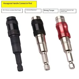 Hex Quick-Release Electric Drill Universal Adapter, Multi-Angle Extension Rods, Fit Bits, Long Reverse Hex Shank Socket Connecting Rod Set