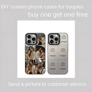 Color Silver Couple Photo Collage iPhone Phone Case — Exclusive Custom Gift for Boyfriend & Girlfriend — Compatible with Series 12–17