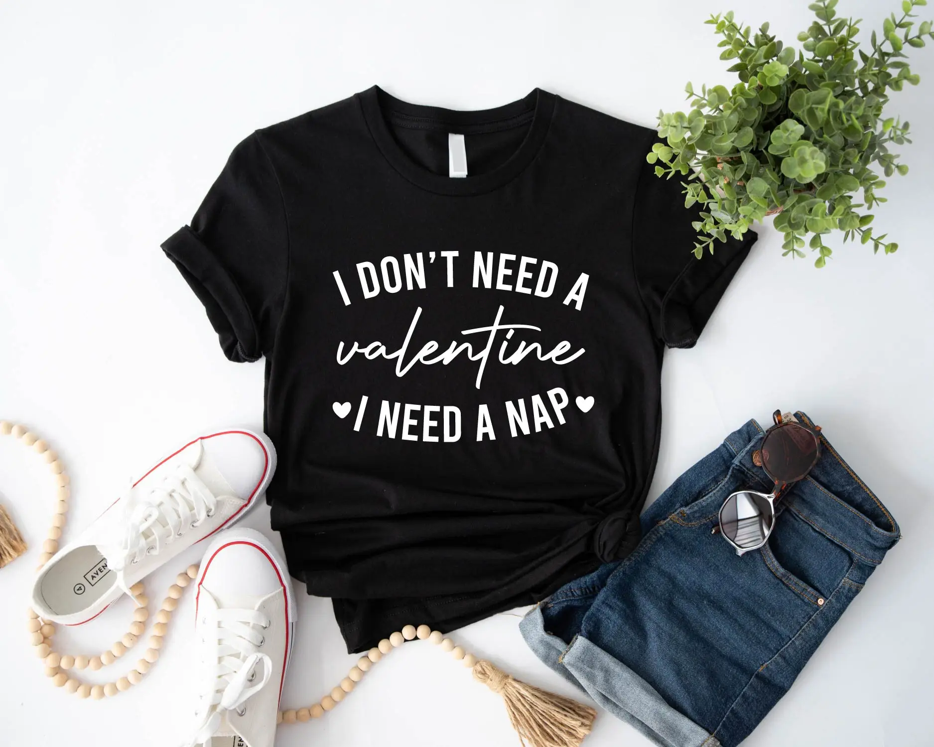 I Don't Need Valentine I Need A Nap T-shirt, Cute Valentine's T-shirt, Nap Queen Shirt, Valentines Day Gift Idea, Funny Single Shirt