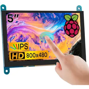 5 Inch IPS LCD  Screen Display Panel 800x480 Capacitive Screen HDMI  for Raspberry Pi 5/4/3,  Black, Windows 10 8 7