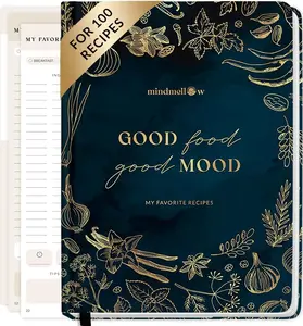 Mindmellow Blank Recipe Book Pepper – DIY Hardcover Cookbook to Write in Your Own Recipes – Organize and Personalize 100 Favorite Recipes – A Thoughtful Recipe Journal