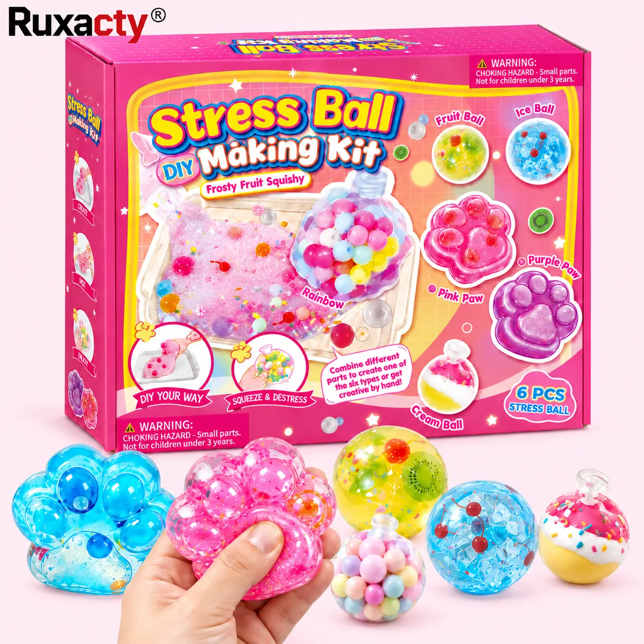 DIY Squishy Kit Mochi Texture Slime Sensory Fidget Toy Creative Craft Kit for Kids ASMR Squishy Toys Stress Relief Activity Handmade Room Decor Vacation Craft Party Gift
