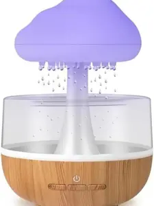 Rain Cloud Humidifier, Water Drip Diffuser Cute Humidifier Raining Night Light Aromatherapy Essential Oil with 7 Changing Colors Lights Drop Sound, White raincloud humidifier