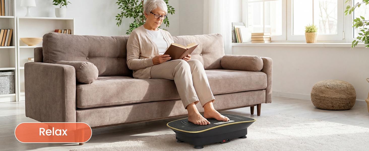 Vibration Plate Exercise Machine 10 Speed Intensities Compact Design Fitness Home Gym Equipment with Remote Control LED Display Quiet Operation