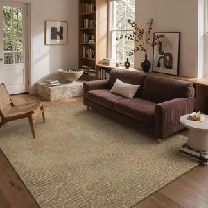 4X6 Neutral Area Rugs for Living Room, Hand Woven Machine Washable Non Slip Textured Soft Rug,  Rustic Braided Low Pile Rugs for Farmhouse, Bedroom Office Rug in Jute Color