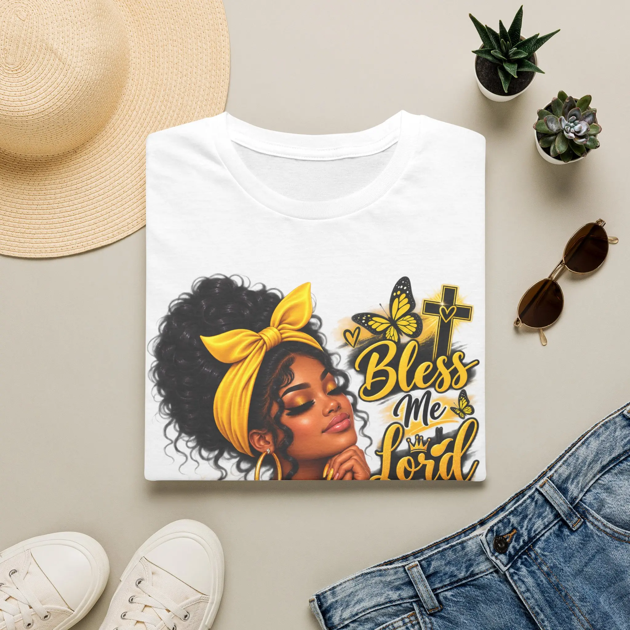 Bless Me Lord T-Shirt | Black Woman Prayer Illustration