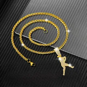 Fashionable Dragon Bone Necklace with Baseball Boy Pendant, Suitable for Men and Women, Suitable for All Seasons, Suitable for Daily Matching, The First Choice for Daily Wear and Gift Giving