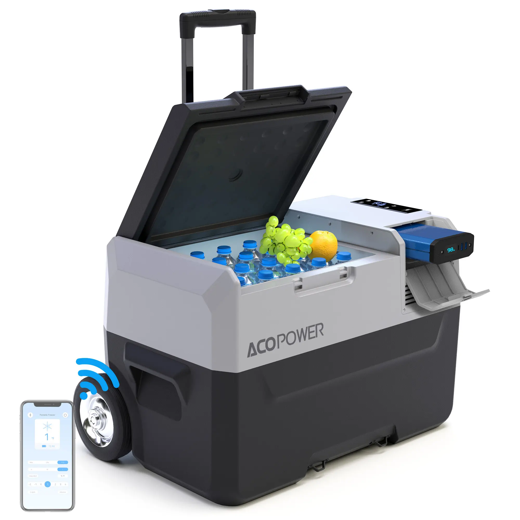 Wheeled Solar Fridge Freezer – 32QT / 42QT / 52QT 12V Portable Cooler ...