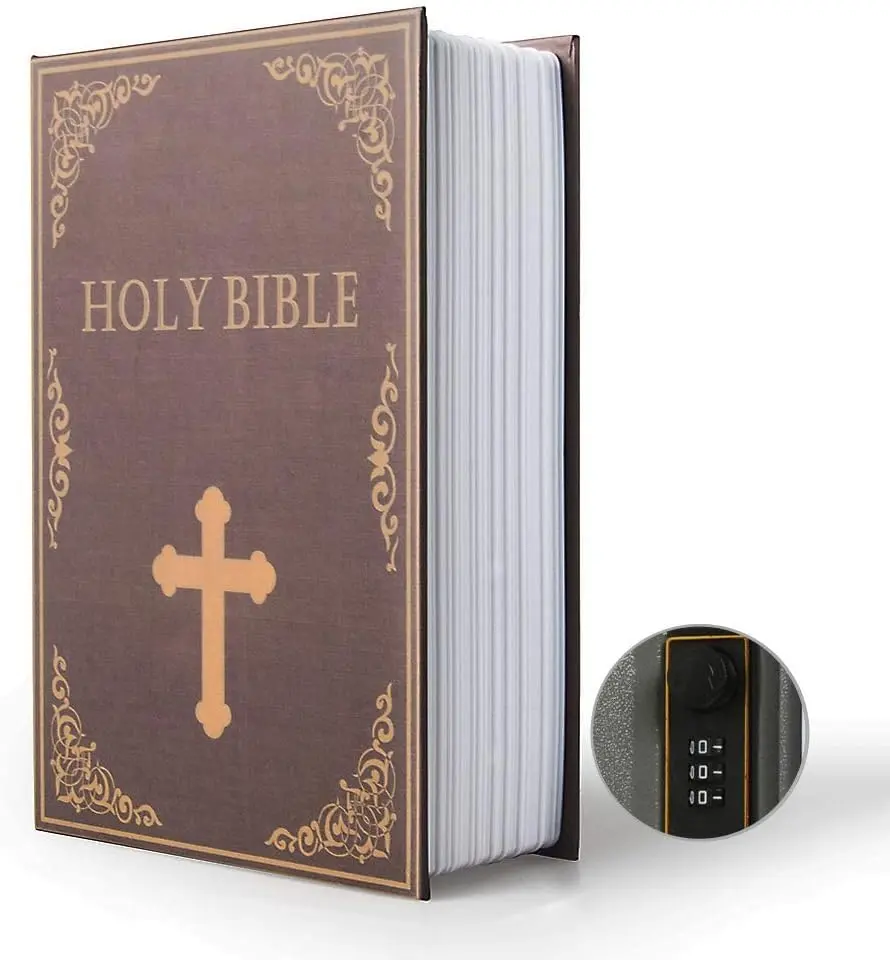 Dictionary-Style Hidden Safebox - Small Anti-Theft Freestanding Safebox with Password Combination Lock, Decorative Diversion Book Storage Box for Office Supplies, Nightstand Use
