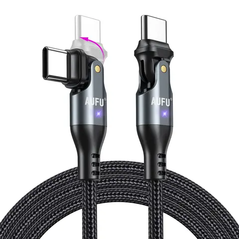AUFU Durable Aluminium USB-C to USB-C Charger Cord - 240W PD 3.1 Fast Charging, 3.3ft/6ft/10ft Cable for Mobile/Cellphone (iPhone 15/16), Electronic Devices (MacBook, iPad), Game Stream with Easy Reach