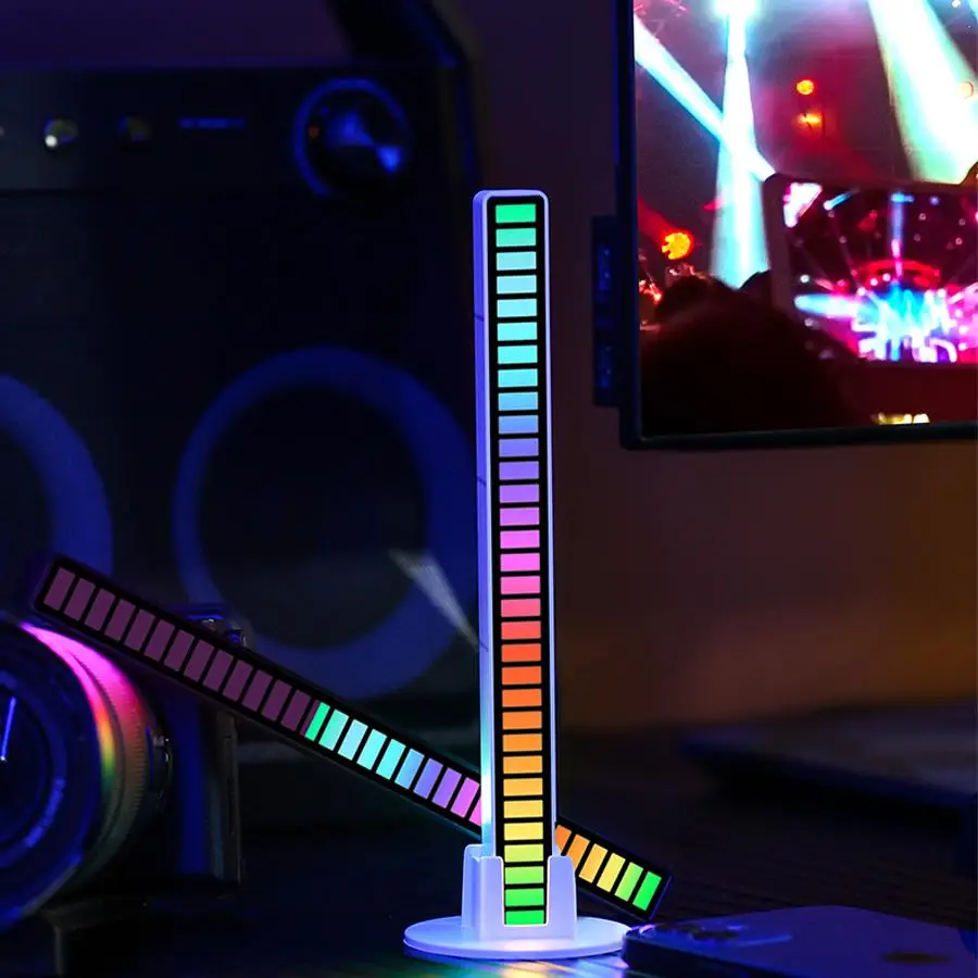 USB Powered Desktop Rhythm Light, 1 Count RGB Color Changing LED Light With Voice Control, Music Sync Atmosphere Light For Home Bedroom & Car Decor