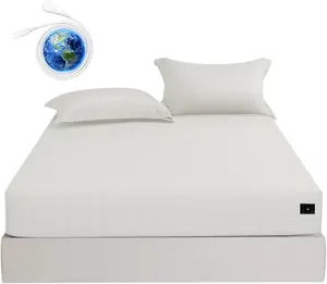 Grounding Sheets  Size  Cotton for  Sleep , Deep Pocket Grounding Fitted Sheets Includes Grounding Cord (Beige,  -76"x80"x14")