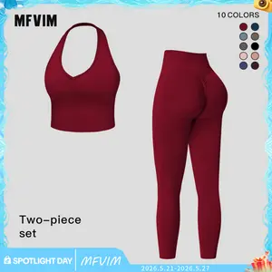 Two Pieces MFVIM Women’s Activewear Set - High-Support Sports Bra & Leggings - Moisture-Wicking, Compression Fitness Apparel for Running & Workouts Sporty Casual Seamless