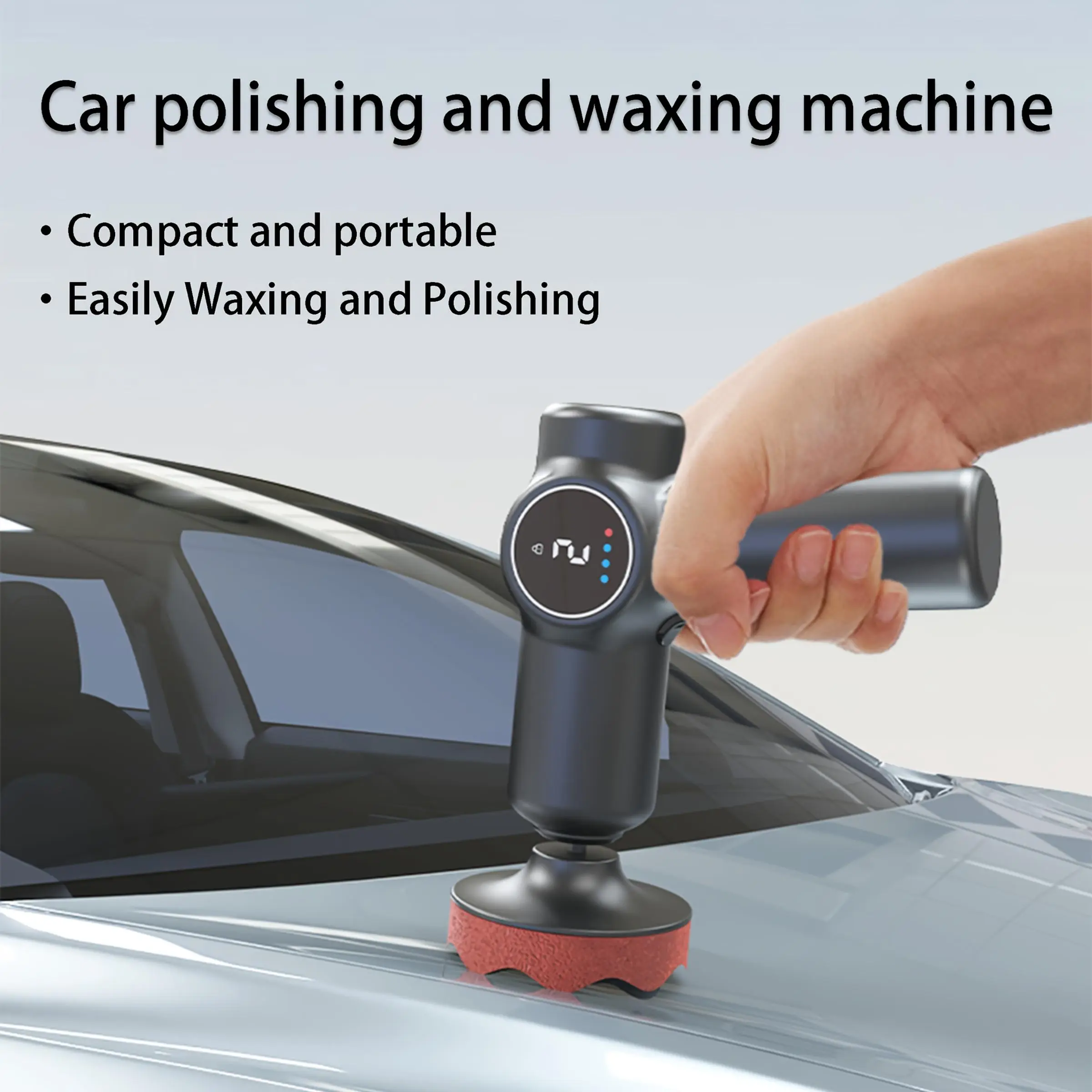 Car Polisher, a Mini Electric Waxer Kit with USB Charging, Featured with a Digital Display for Battery Level And 2-Speed Adjustment. It Is Suitable for Car Scratch Repair, Waxing, Glass Oil Film Removal And Car Light Restoration