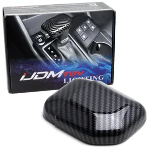 iJDMTOY Gloss Black Carbon Fiber Twill-Weave Pattern Shift Knob Cover Trim For Kia K5 Sportage Sorento Carnival, etc